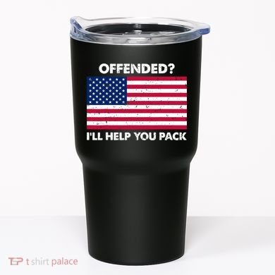 Offended? I'll Help You Pack Patriotic USA Flag Tumbler