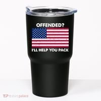 Offended? I'll Help You Pack Patriotic USA Flag Tumbler thumb 0