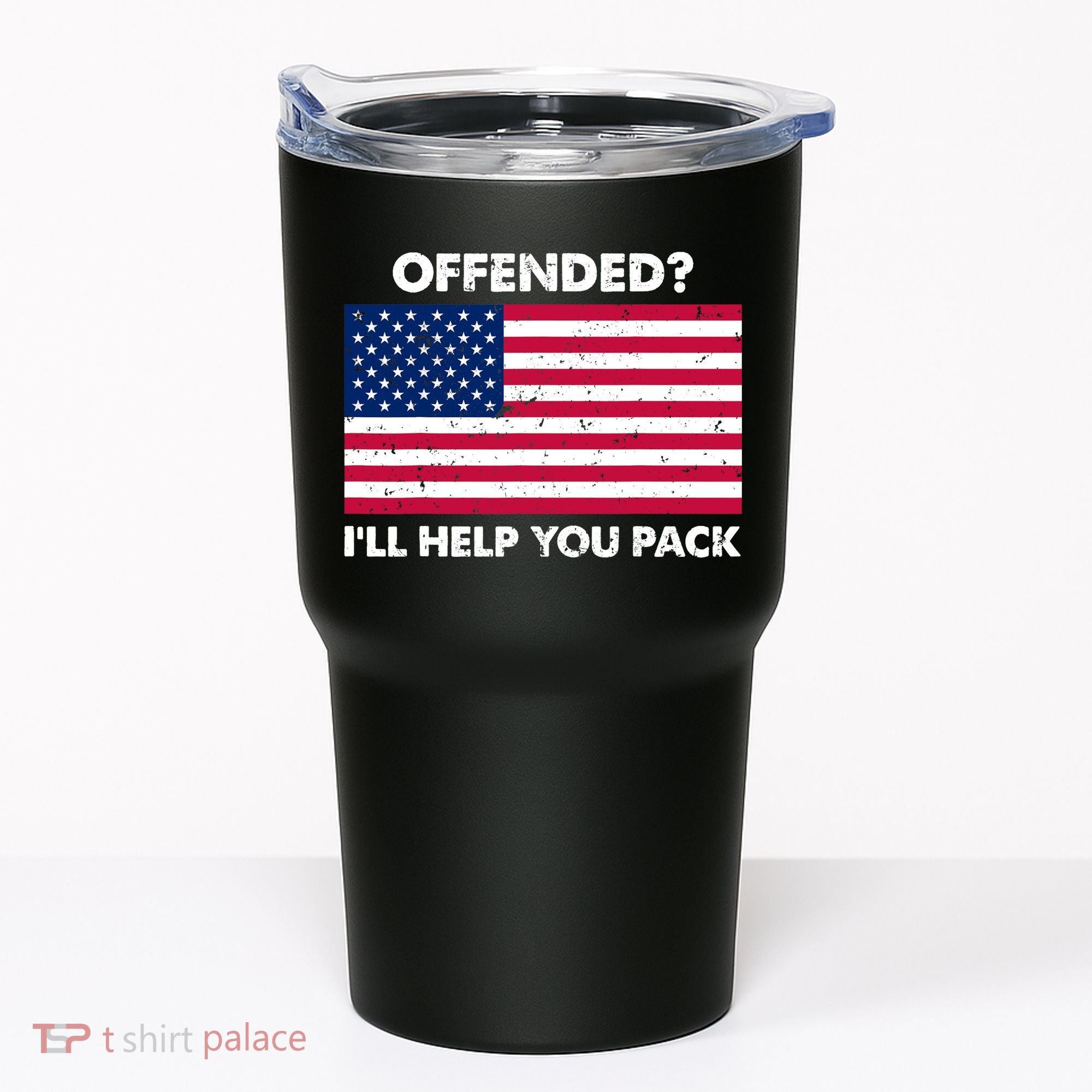 Offended? I'll Help You Pack Patriotic USA Flag Tumbler