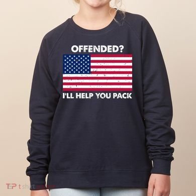 Offended? I'll Help You Pack Patriotic USA Flag Women's Sweatshirt