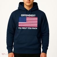 Offended? I'll Help You Pack Patriotic USA Flag Hoodie thumb 2