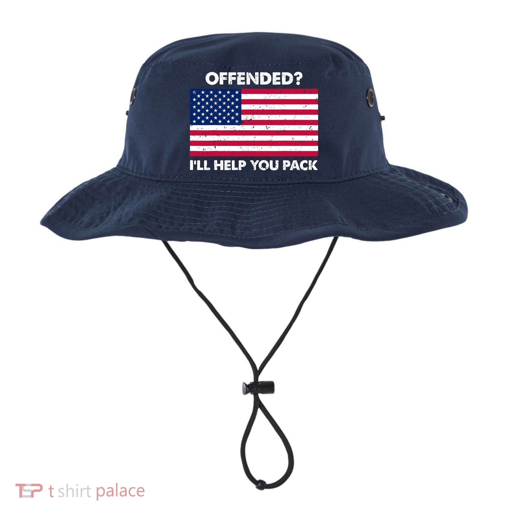 Offended? I'll Help You Pack Patriotic USA Flag Bucket Hat