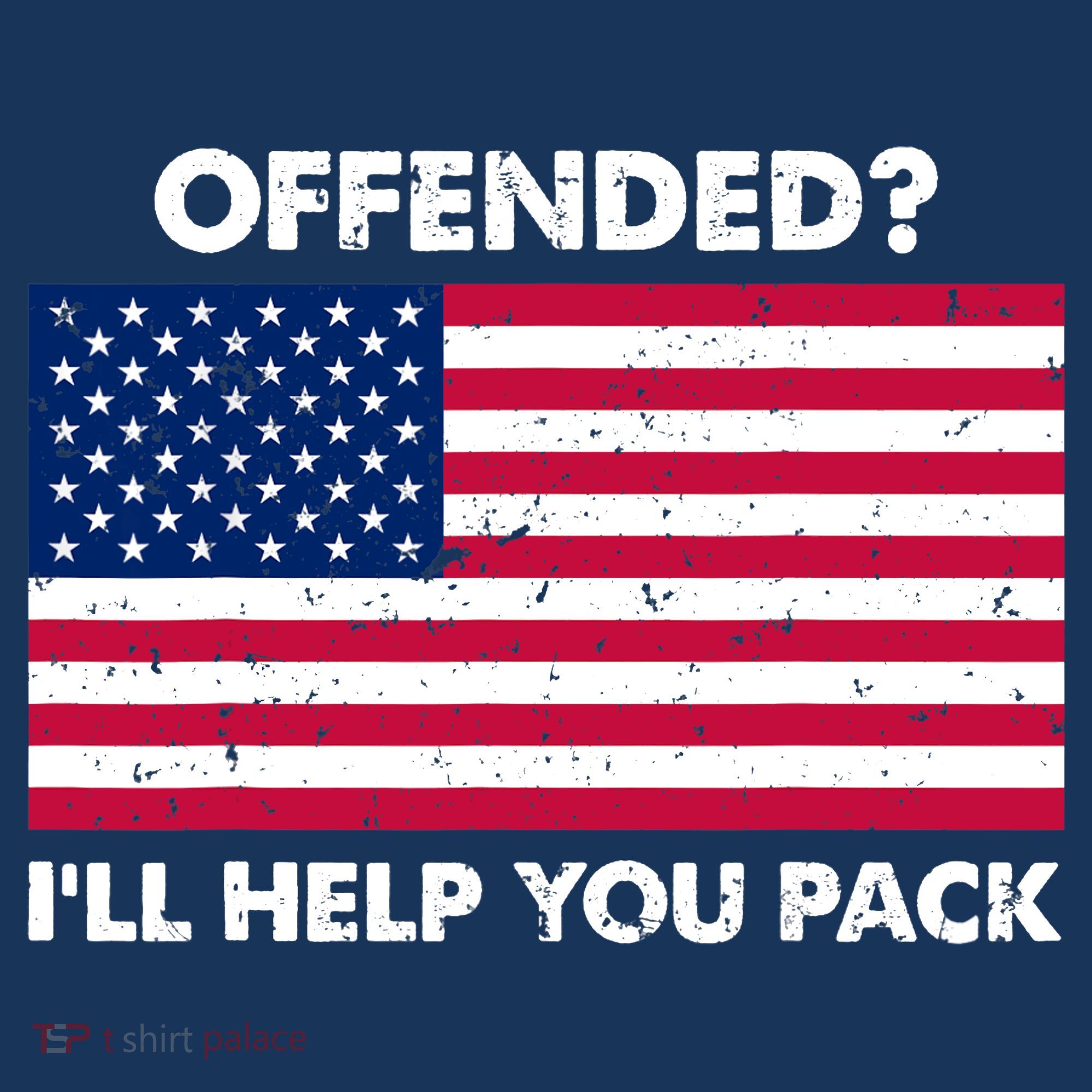 Offended? I'll Help You Pack Patriotic USA Flag Coaster
