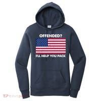Offended? I'll Help You Pack Patriotic USA Flag Women's Hoodie thumb 0