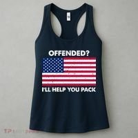 Offended? I'll Help You Pack Patriotic USA Flag Women's Tank Top thumb 3