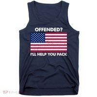 Offended? I'll Help You Pack Patriotic USA Flag Tank Top thumb 0