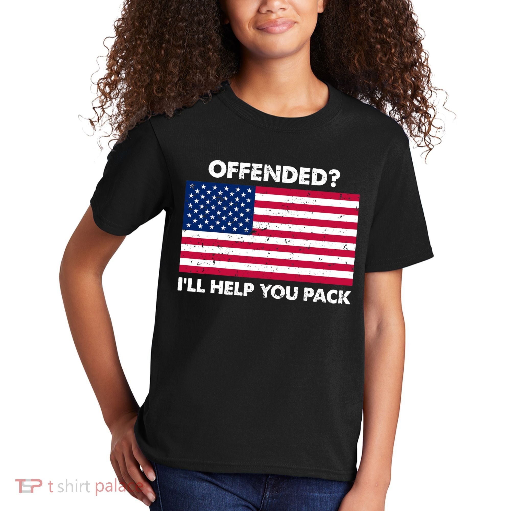 Offended? I'll Help You Pack Patriotic USA Flag Kids T-Shirt