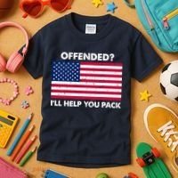 Offended? I'll Help You Pack Patriotic USA Flag Kids T-Shirt thumb 3