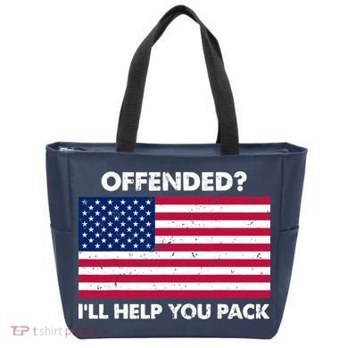 Offended? I'll Help You Pack Patriotic USA Flag Tote Bag