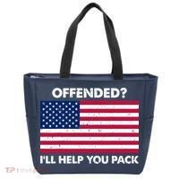Offended? I'll Help You Pack Patriotic USA Flag Tote Bag thumb 0