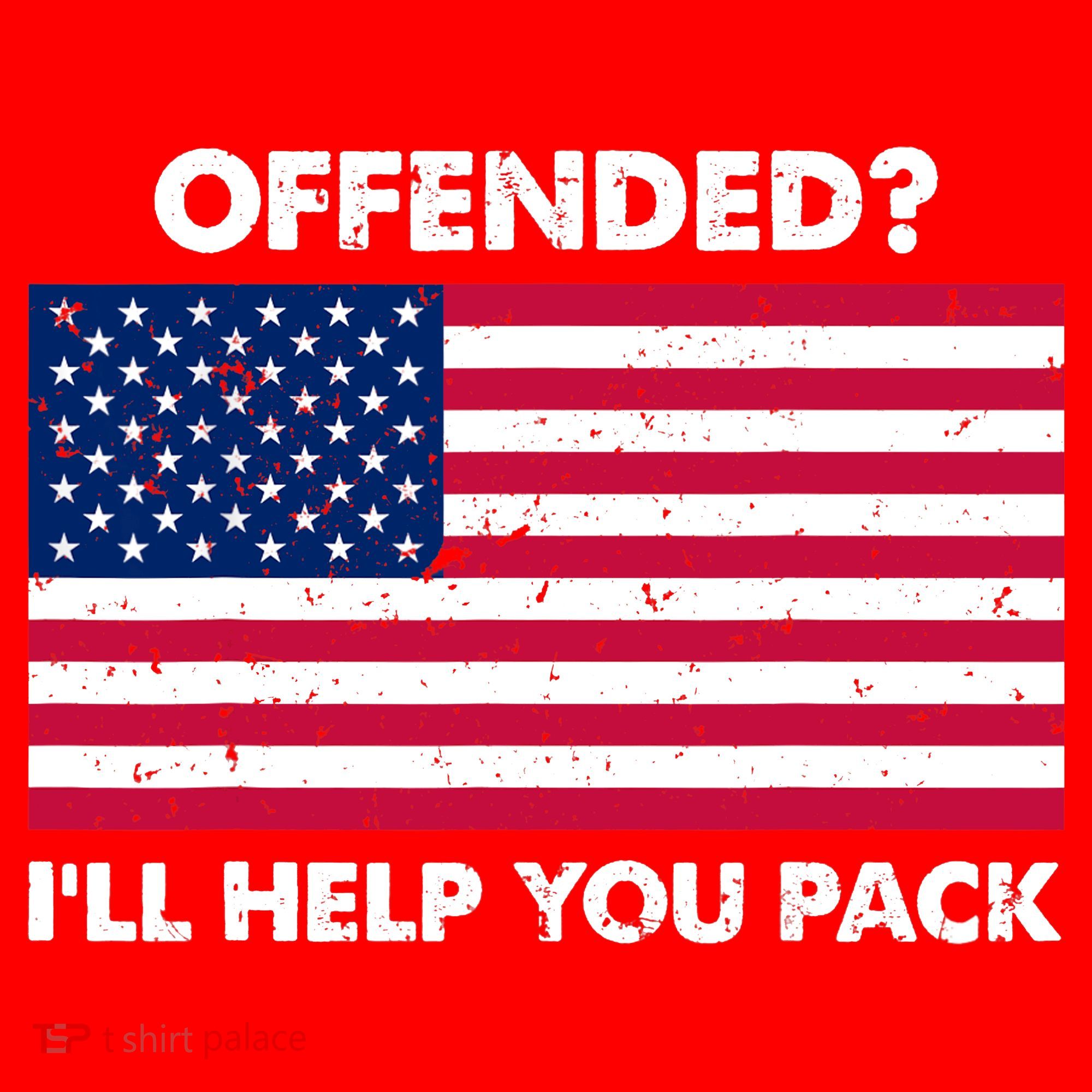 Offended? I'll Help You Pack Patriotic USA Flag Santa Hat