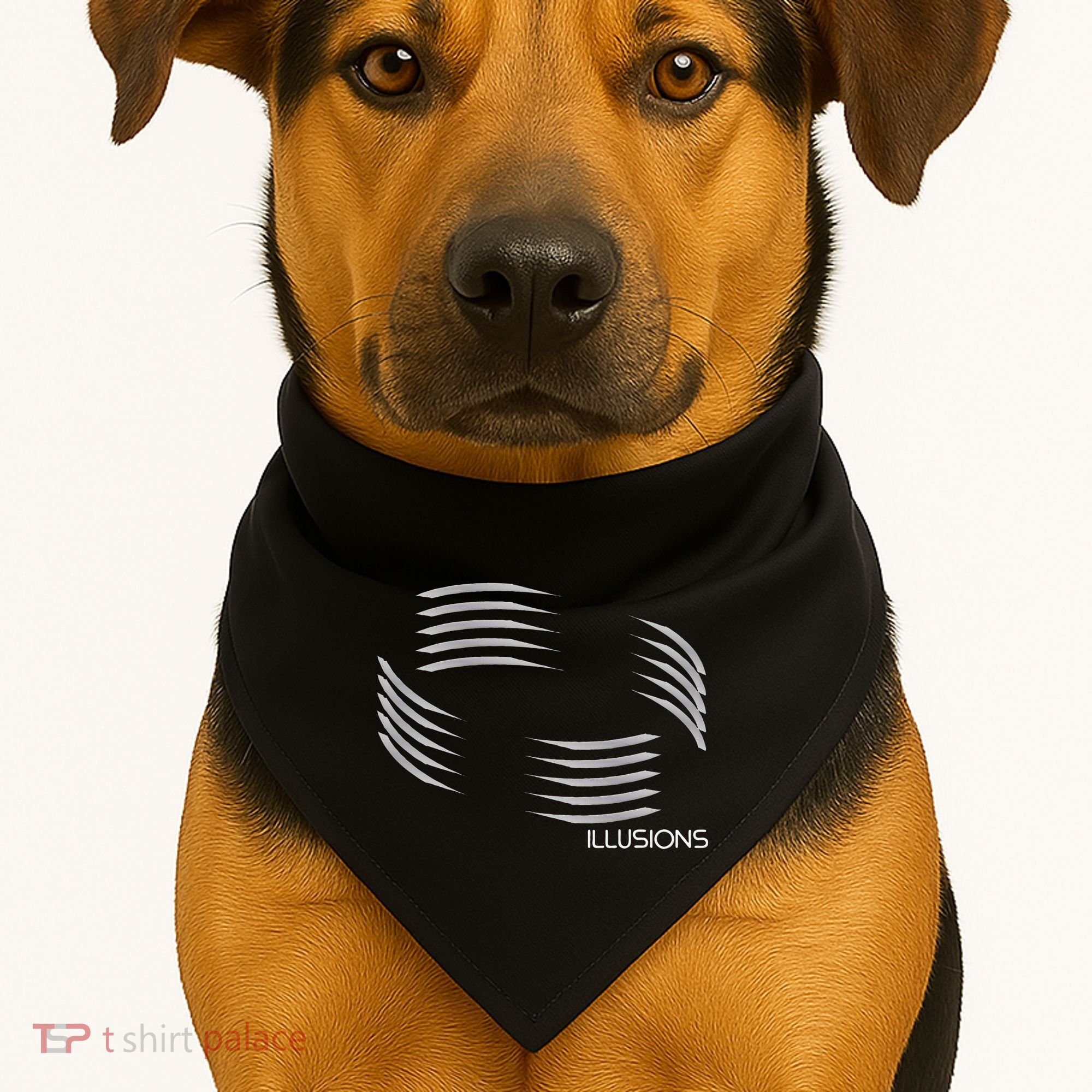 Optical Illusion Hard On The Eyes Never Ending Circle USA-Made Doggie Bandana
