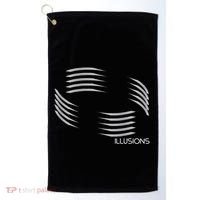 Optical Illusion Hard On The Eyes Never Ending Circle Golf Towel thumb 0