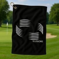 Optical Illusion Hard On The Eyes Never Ending Circle Golf Towel thumb 1