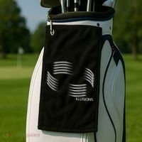Optical Illusion Hard On The Eyes Never Ending Circle Golf Towel thumb 2