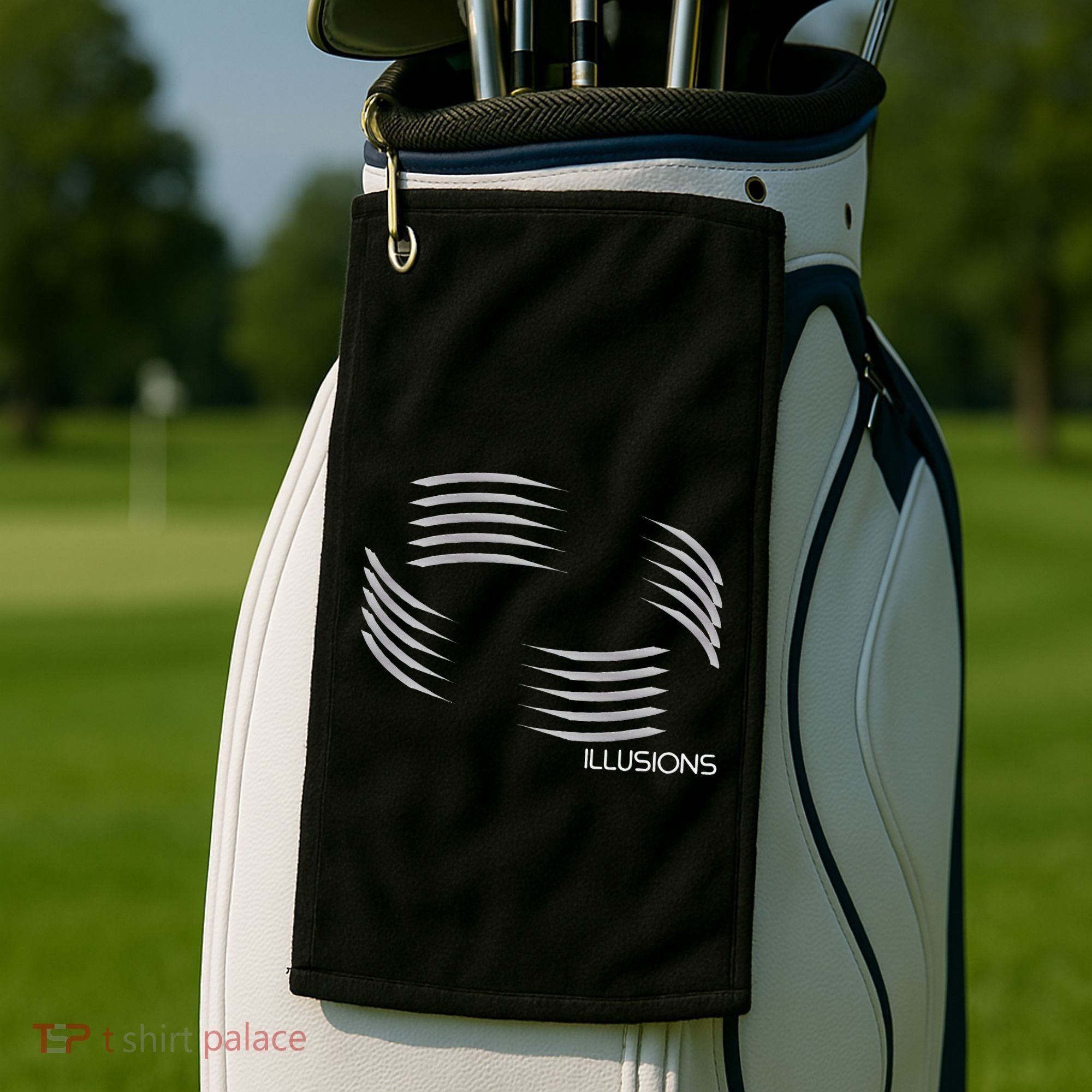 Optical Illusion Hard On The Eyes Never Ending Circle Golf Towel