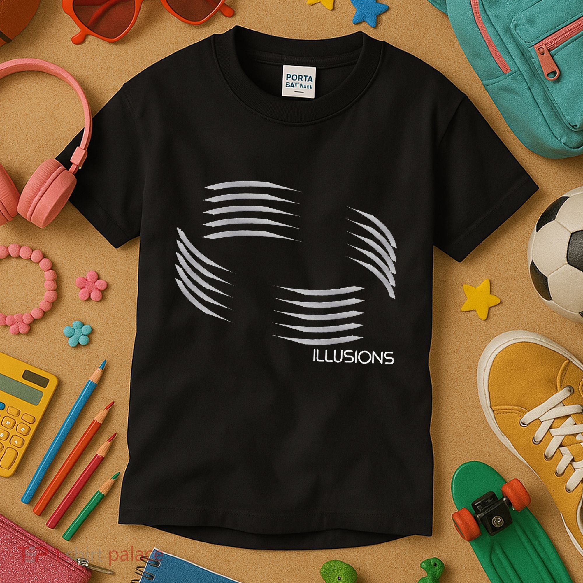 Optical Illusion Hard On The Eyes Never Ending Circle Kids T-Shirt