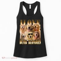 Outfit I Love Dumb Blondes Funny Meme Dog Lover Women's Tank Top thumb 0