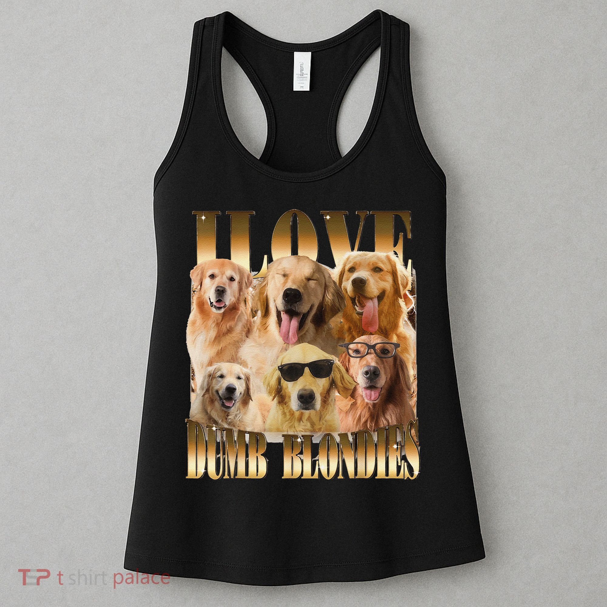 Outfit I Love Dumb Blondes Funny Meme Dog Lover Women's Tank Top