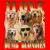 Outfit I Love Dumb Blondes Funny Meme Dog Lover Santa Hat thumb 1