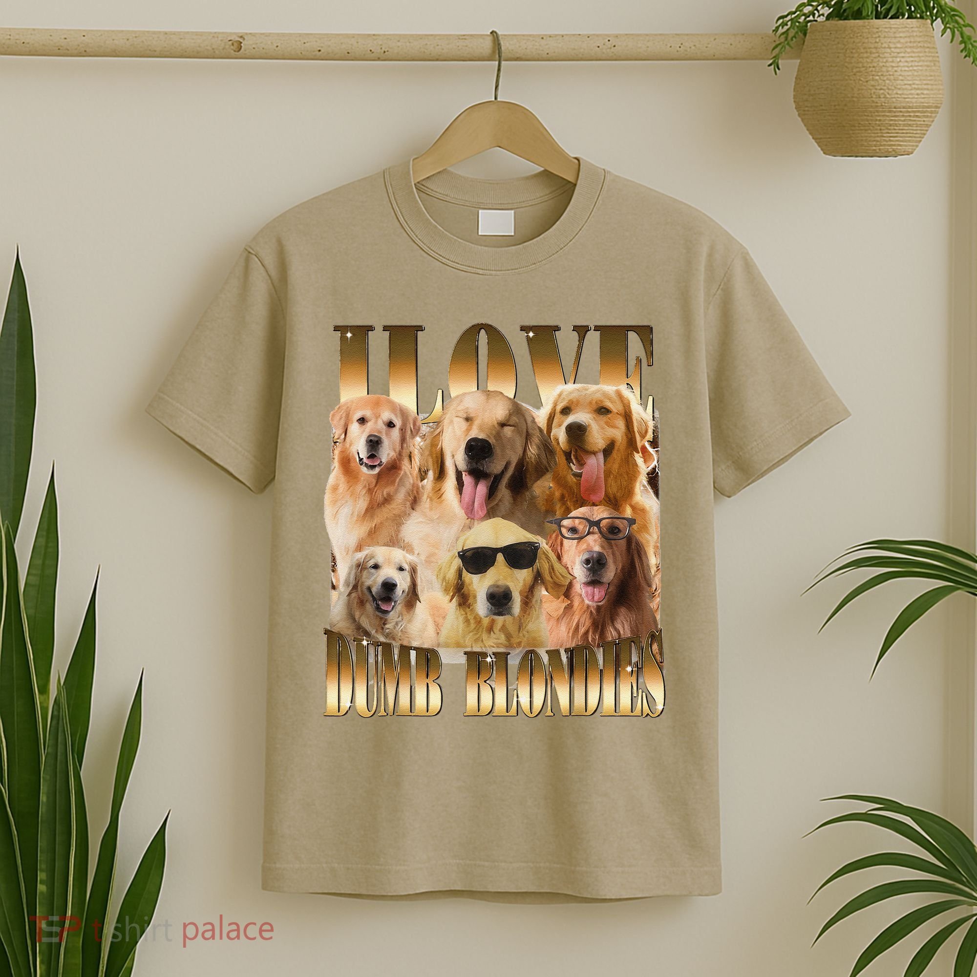 Outfit I Love Dumb Blondes Funny Meme Dog Lover T-Shirt