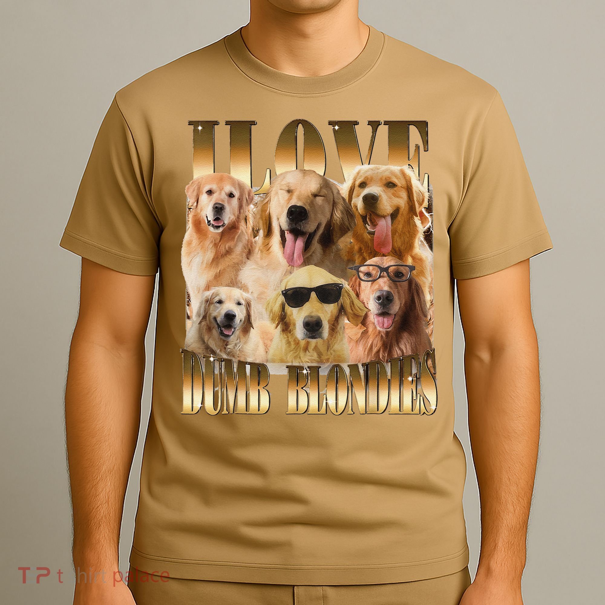 Outfit I Love Dumb Blondes Funny Meme Dog Lover T-Shirt