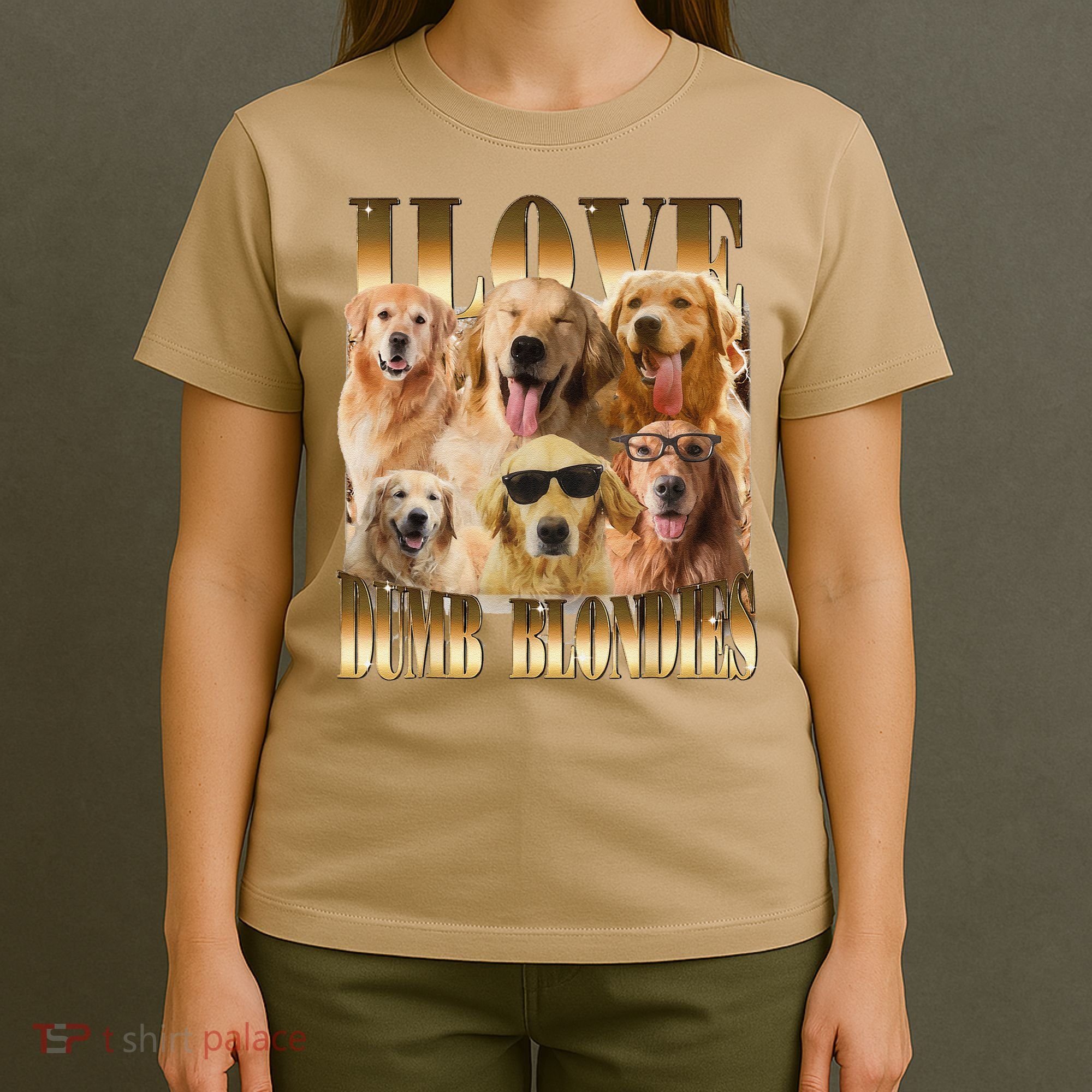Outfit I Love Dumb Blondes Funny Meme Dog Lover T-Shirt