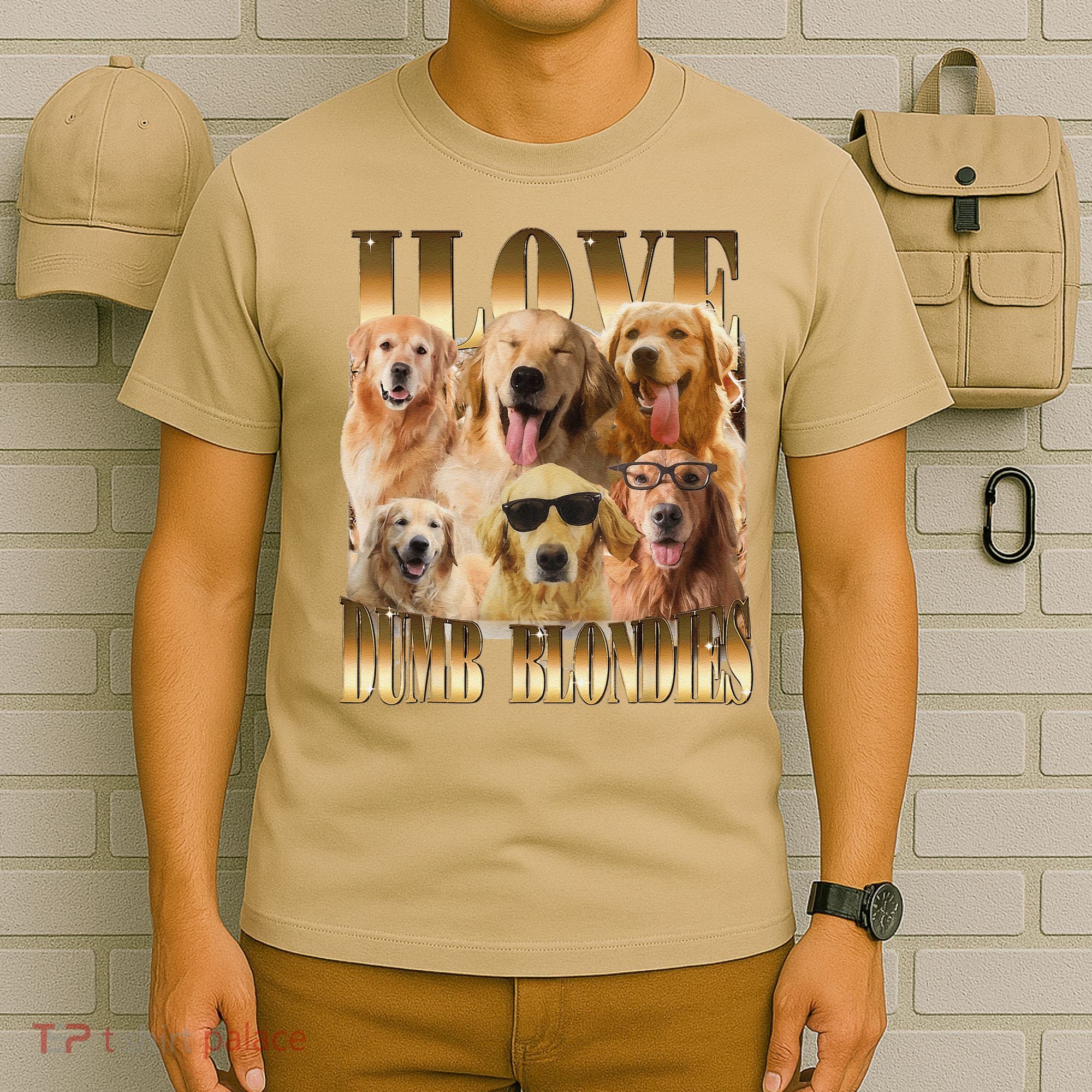 Outfit I Love Dumb Blondes Funny Meme Dog Lover T-Shirt