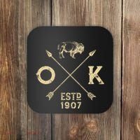 Oklahoma I Love State Arrow Bison Buffalo Coaster thumb 0