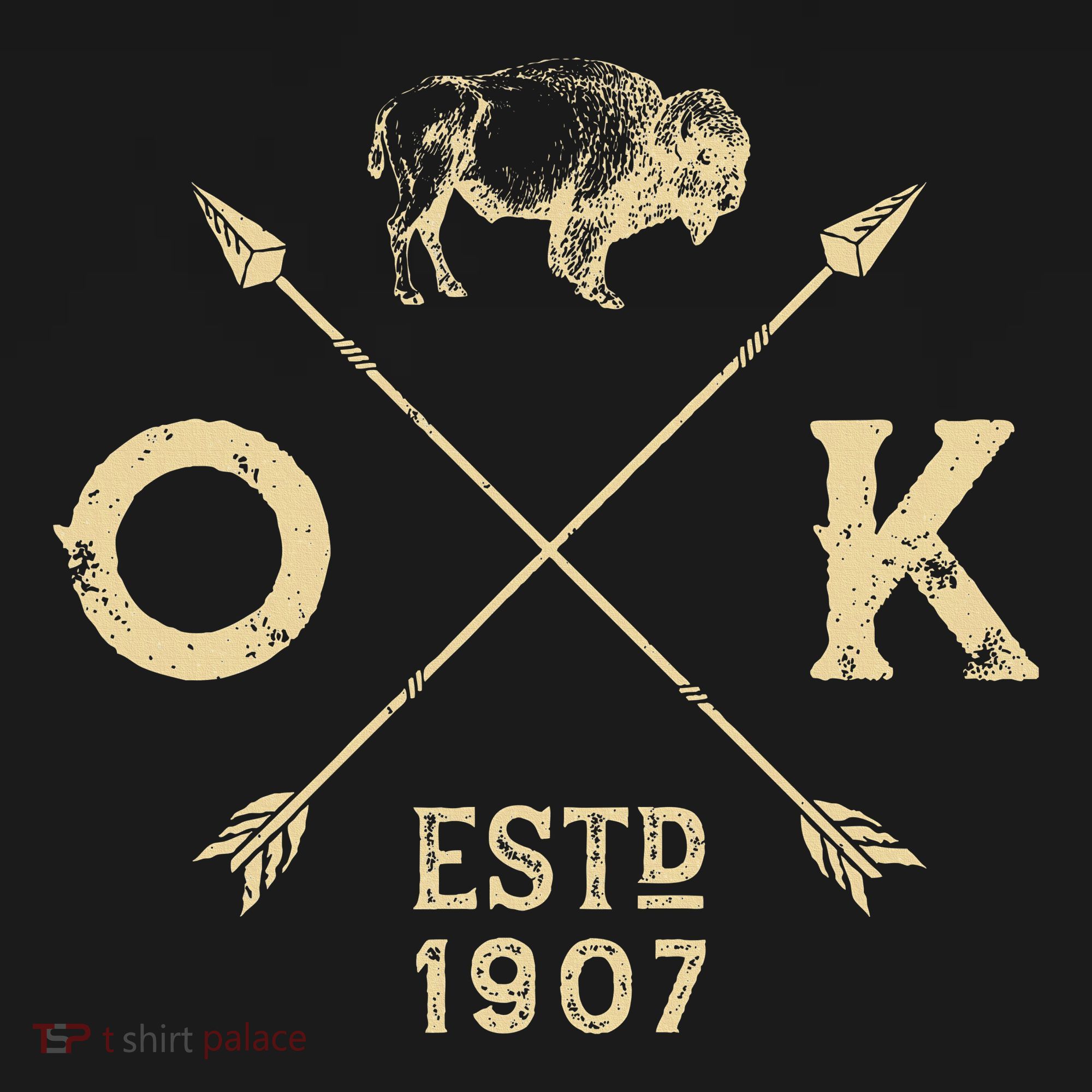 Oklahoma I Love State Arrow Bison Buffalo Mousepad