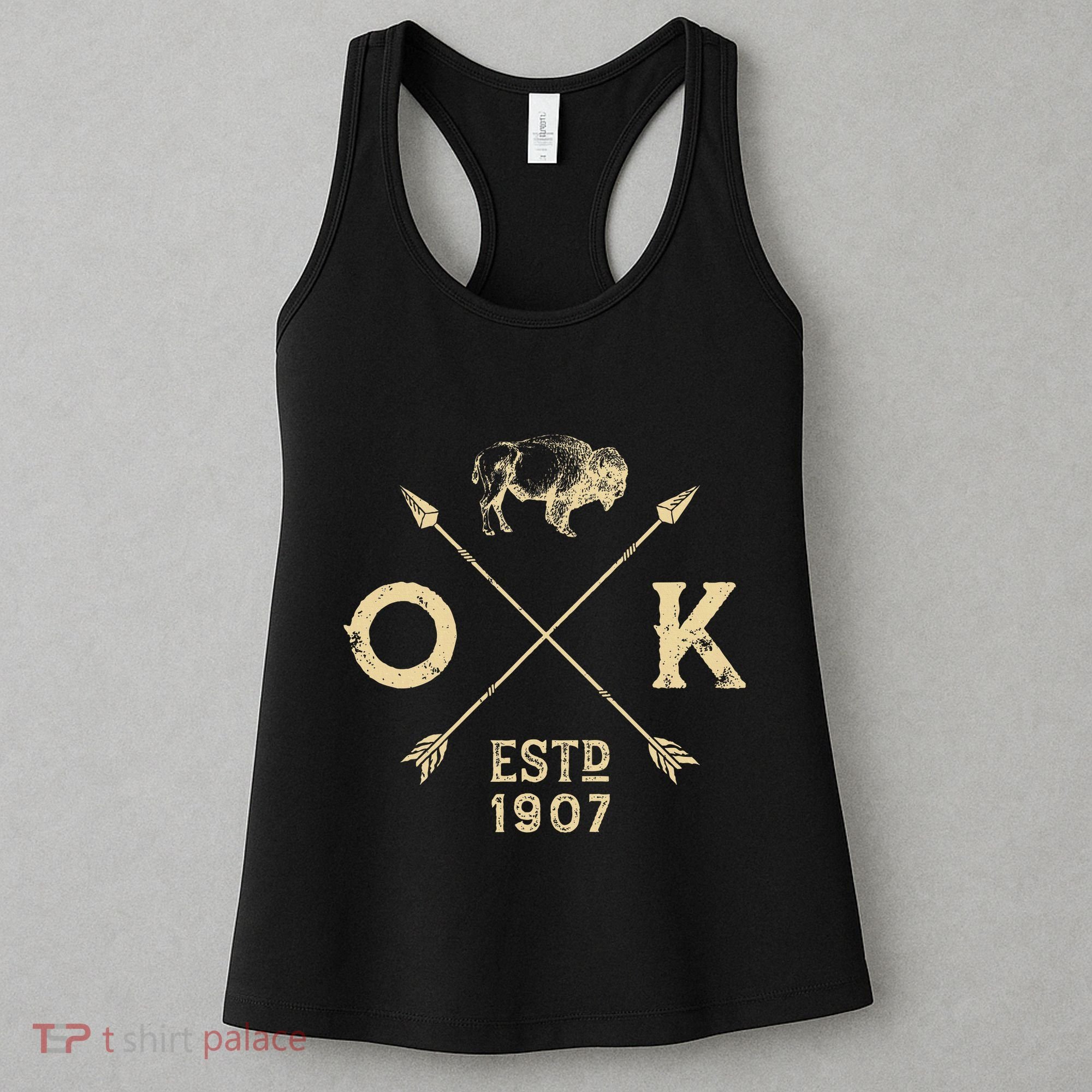 Oklahoma I Love State Arrow Bison Buffalo Women's Tank Top