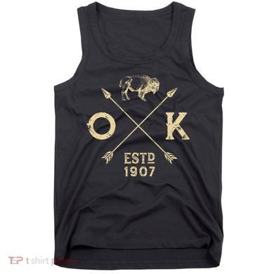 Oklahoma I Love State Arrow Bison Buffalo Tank Top