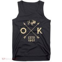 Oklahoma I Love State Arrow Bison Buffalo Tank Top thumb 0