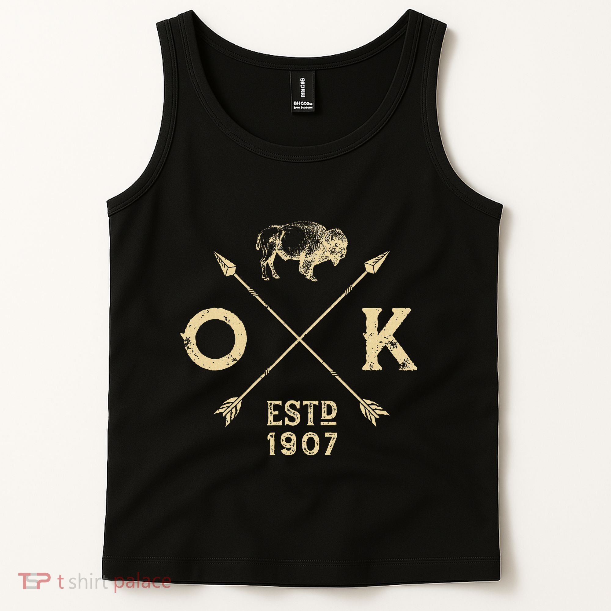 Oklahoma I Love State Arrow Bison Buffalo Tank Top