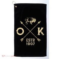 Oklahoma I Love State Arrow Bison Buffalo Golf Towel thumb 0