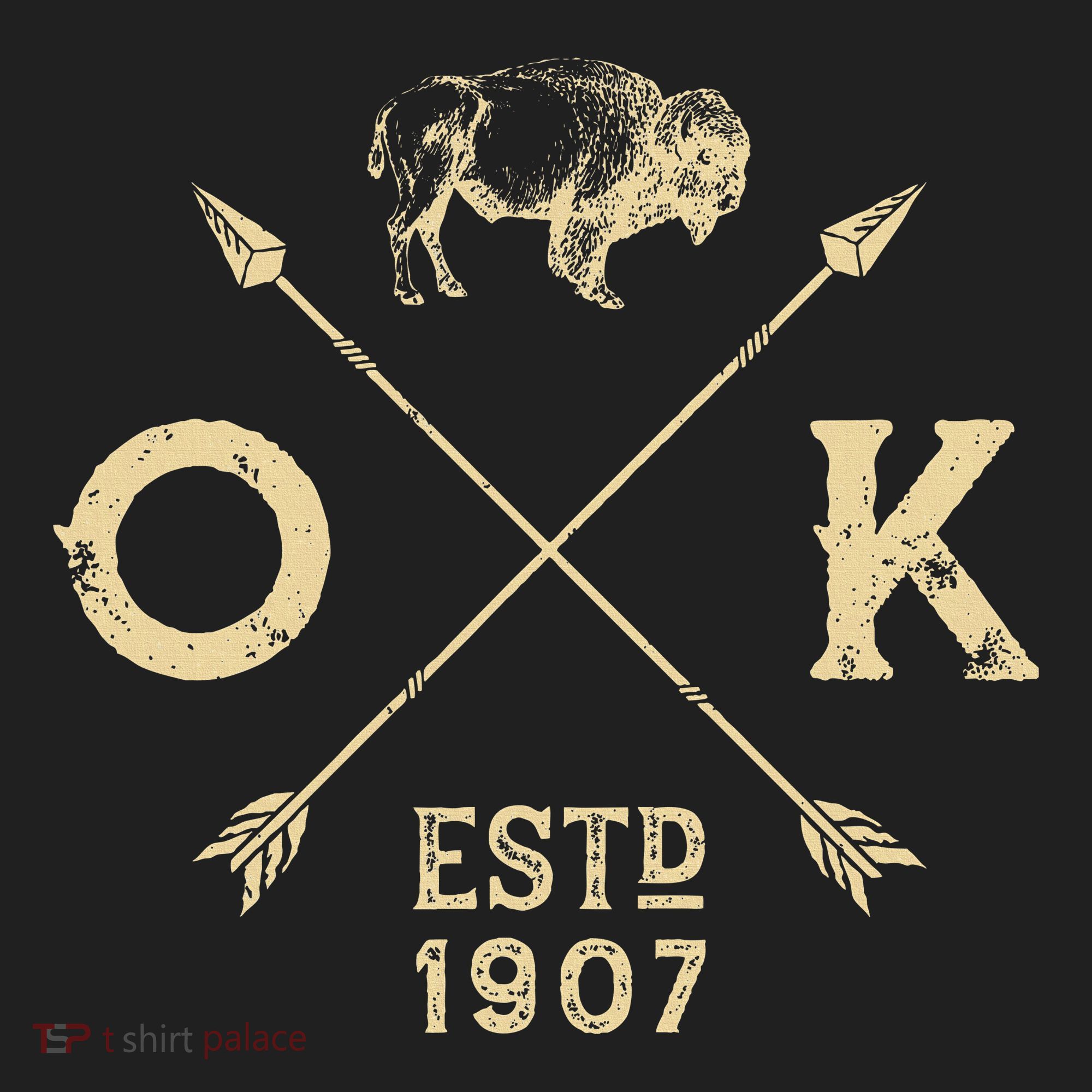 Oklahoma I Love State Arrow Bison Buffalo Golf Towel