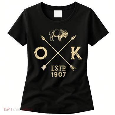 Oklahoma I Love State Arrow Bison Buffalo Women's T-Shirt