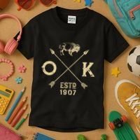 Oklahoma I Love State Arrow Bison Buffalo Kids T-Shirt thumb 3