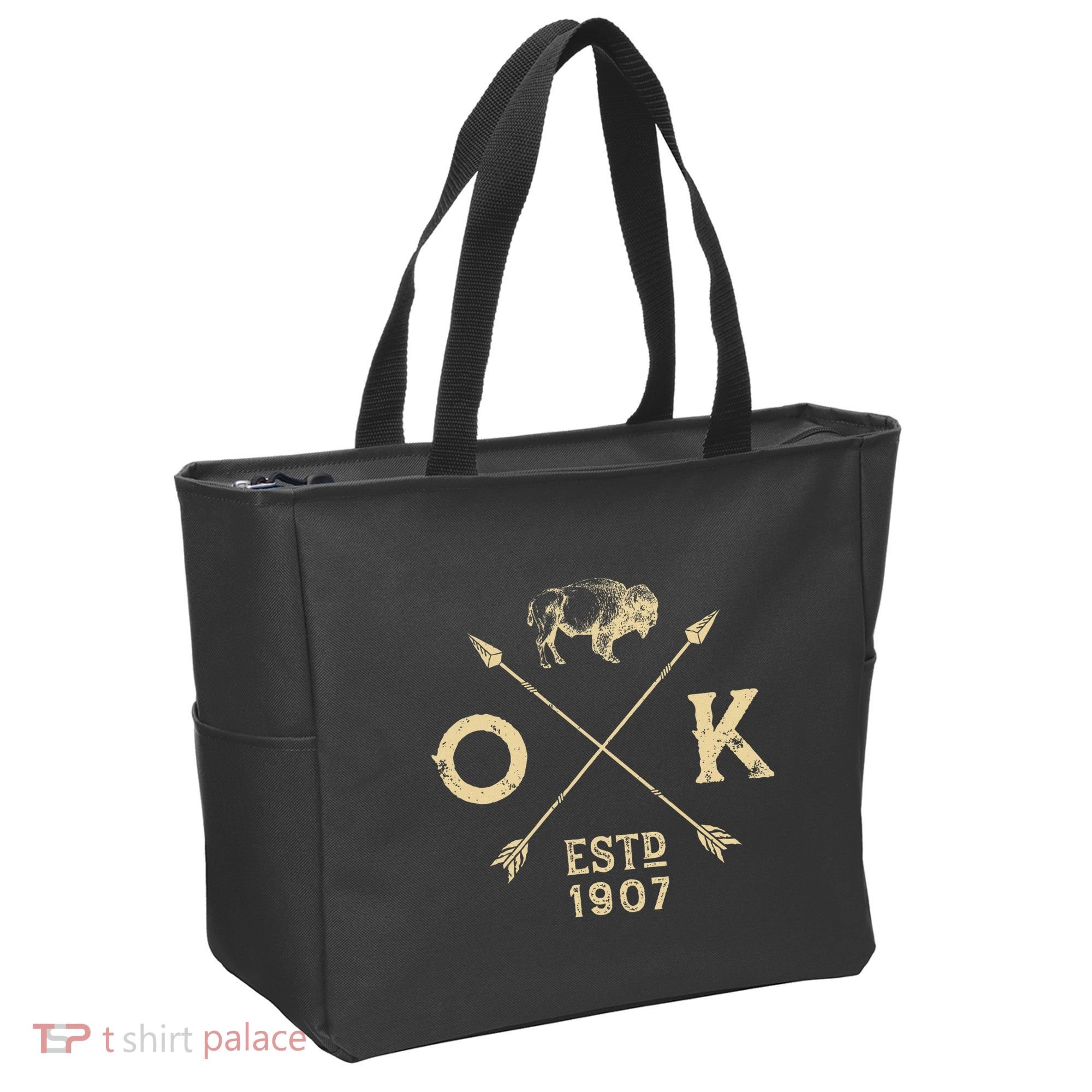 Oklahoma I Love State Arrow Bison Buffalo Tote Bag