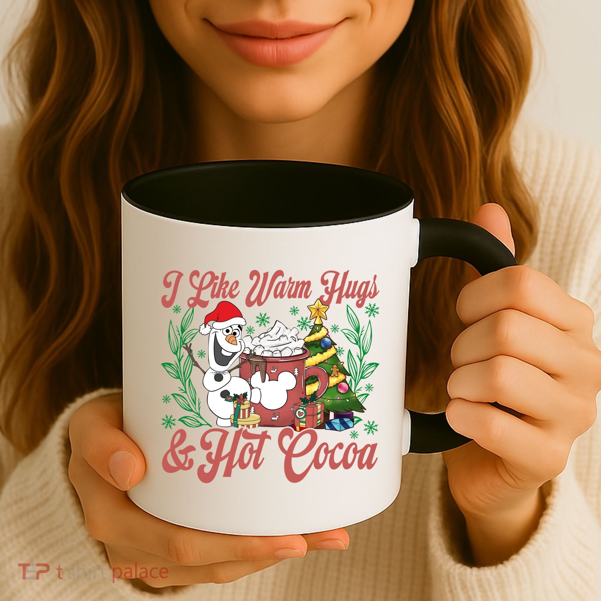Olaf I Like Warm Hugs And Hot Cocoa Olaf Christmas Coffee Mug
