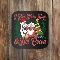 Olaf I Like Warm Hugs And Hot Cocoa Olaf Christmas Coaster thumb 0