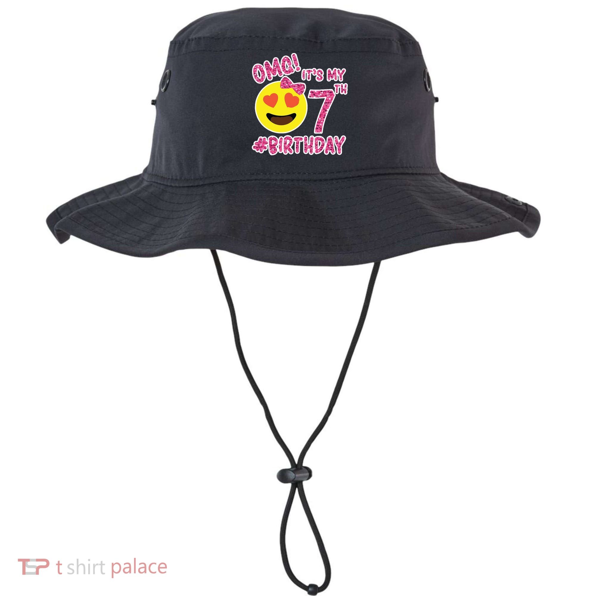 Omg It's My 7th Birthday Emoji For Birthday Girls Bucket Hat
