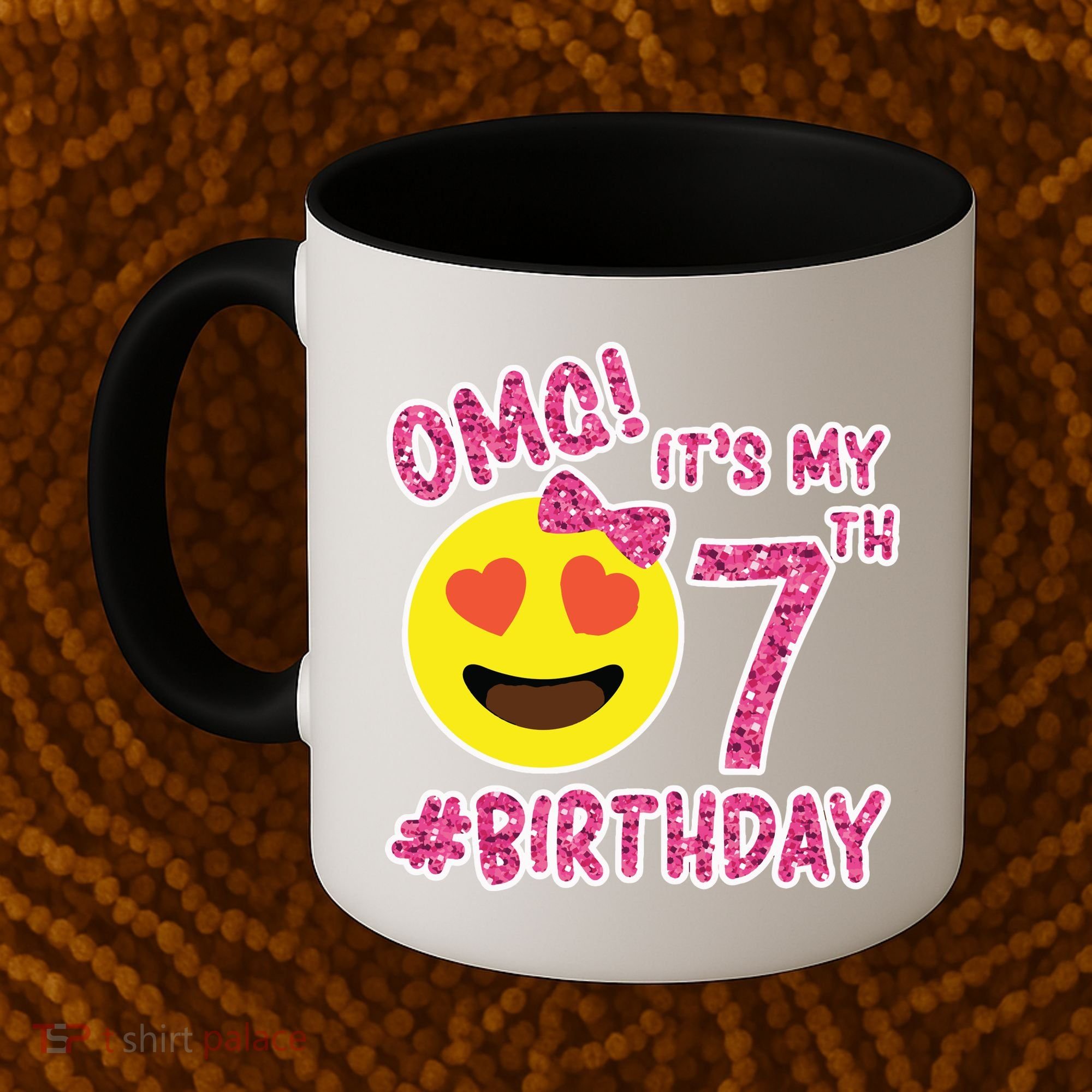 Omg It's My 7th Birthday Emoji For Birthday Girls Coffee Mug