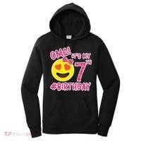 Omg It's My 7th Birthday Emoji For Birthday Girls Women's Hoodie thumb 0