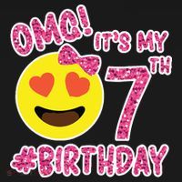 Omg It's My 7th Birthday Emoji For Birthday Girls Visor thumb 3