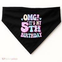 OMG It's My 5th Birthday Gifts Five 5 Year Old Bday USA-Made Doggie Bandana thumb 0