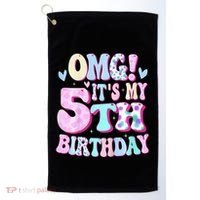 OMG It's My 5th Birthday Gifts Five 5 Year Old Bday Golf Towel thumb 0