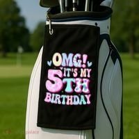 OMG It's My 5th Birthday Gifts Five 5 Year Old Bday Golf Towel thumb 2