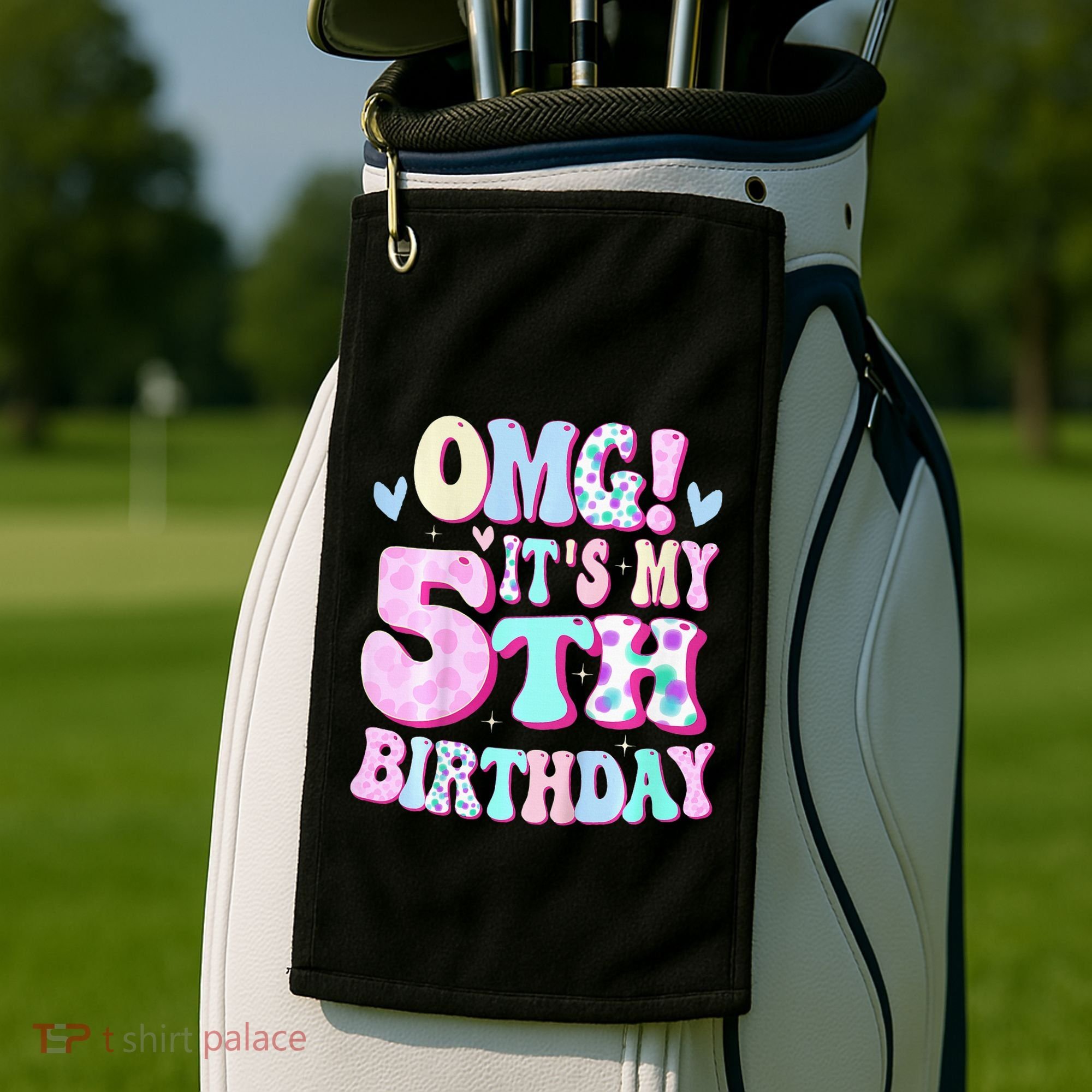 OMG It's My 5th Birthday Gifts Five 5 Year Old Bday Golf Towel