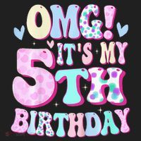 OMG It's My 5th Birthday Gifts Five 5 Year Old Bday Golf Towel thumb 3